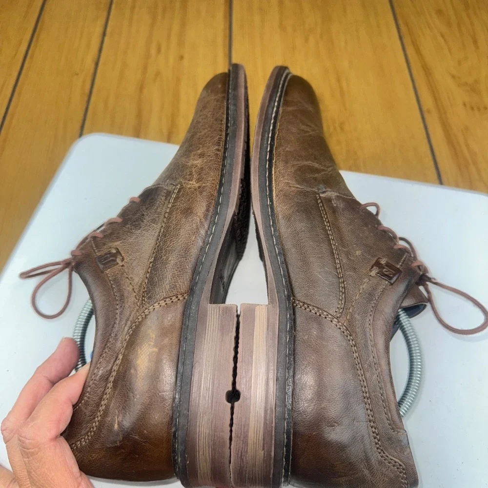Josef Seibel Mens Brown Leather Lace Up Oxford Dress Shoes Size 10/44‎
